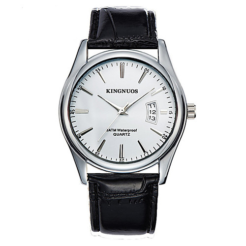 KINGNUOS Men's Dress Watch Quartz Stylish Leather Black / White / Blue 30 m Water Resistant / Waterproof Calendar / date / day New Design Analog Casual - Blue White Black Two Years Battery Life
KINGNUOS Men's Dress Watch Quartz Stylish Leather Black / White / Blue 30 m Water Resistant / Waterproof Calendar / date / day New Design Analog Casual - Blue White Black Two Years Battery Life