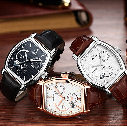 Men's Mechanical Watch Automatic self-winding Genuine Leather 30 m Water Resistant / Waterproof Day Date Analog Fashion Cool - Golden / Brown Black / Silver BlackGloden One Year Battery Life
Men's Mechanical Watch Automatic self-winding Genuine Leather 30 m Water Resistant / Waterproof Day Date Analog Fashion Cool - Golden / Brown Black / Silver BlackGloden One Year Battery Life