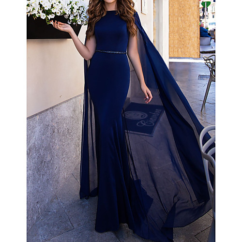 Mermaid / Trumpet Elegant Engagement Formal Evening Dress Boat Neck Sleeveless Floor Length Chiffon with Sleek Sash / Ribbon 2021
Mermaid / Trumpet Elegant Engagement Formal Evening Dress Boat Neck Sleeveless Floor Length Chiffon with Sleek Sash / Ribbon 2021