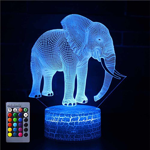 3D Illusion Night Light Desk Elephant Lamp with Remote Control & Touch Switch 16 Colors Home Decor Gift for Kids
3D Illusion Night Light Desk Elephant Lamp with Remote Control & Touch Switch 16 Colors Home Decor Gift for Kids