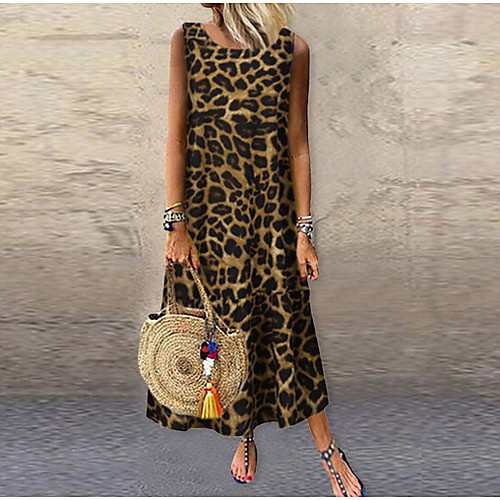 Women's Sheath Dress Maxi long Dress Yellow Black Beige Long Sleeve Leopard Round Neck Elegant L XL XXL 3XL 4XL 5XL
Women's Sheath Dress Maxi long Dress Yellow Black Beige Long Sleeve Leopard Round Neck Elegant L XL XXL 3XL 4XL 5XL