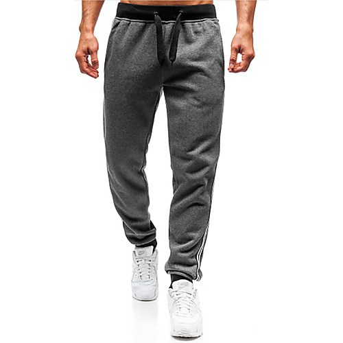 Men's Sporty Sweatpants Pants Solid Colored Full Length Patchwork Black Light gray Dark Gray
Men's Sporty Sweatpants Pants Solid Colored Full Length Patchwork Black Light gray Dark Gray