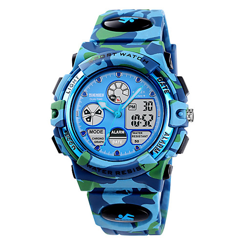 SKMEI Kids Sport Watch Analog - Digital Quartz Modern Style Stylish Camouflage Alarm Chronograph Alarm Clock / One Year / Silicone
SKMEI Kids Sport Watch Analog - Digital Quartz Modern Style Stylish Camouflage Alarm Chronograph Alarm Clock / One Year / Silicone