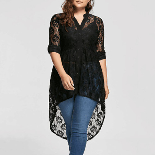 Women's Plus Size Dress A Line Dress Short Mini Dress Long Sleeve Solid Colored Lace V Neck Black XL XXL 3XL 4XL 5XL / Slim
Women's Plus Size Dress A Line Dress Short Mini Dress Long Sleeve Solid Colored Lace V Neck Black XL XXL 3XL 4XL 5XL / Slim