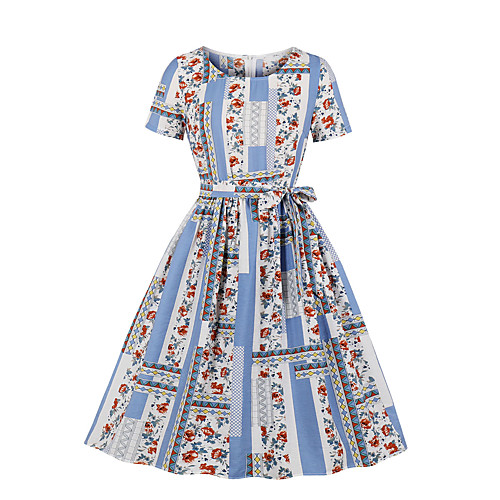Women's A Line Dress Midi Dress Blue Short Sleeve Print Round Neck S M L XL XXL / Cotton / Cotton
Women's A Line Dress Midi Dress Blue Short Sleeve Print Round Neck S M L XL XXL / Cotton / Cotton