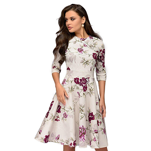 Women's A Line Dress Midi Dress White Red 3/4 Length Sleeve Print Round Neck S M L XL XXL 3XL
Women's A Line Dress Midi Dress White Red 3/4 Length Sleeve Print Round Neck S M L XL XXL 3XL