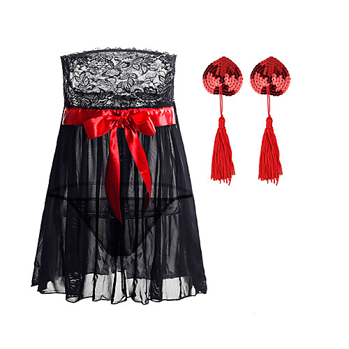 Women's Sequins Tassel Fringe Mesh Erotic Suits Nightwear Solid Colored White / Black / Red S M L / Lace / Strapless / Lace / Strapless
Women's Sequins Tassel Fringe Mesh Erotic Suits Nightwear Solid Colored White / Black / Red S M L / Lace / Strapless / Lace / Strapless