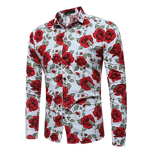 Men's Shirt Floral Print Long Sleeve Daily Slim Tops Classic Collar White Black / Fall / Spring
Men's Shirt Floral Print Long Sleeve Daily Slim Tops Classic Collar White Black / Fall / Spring