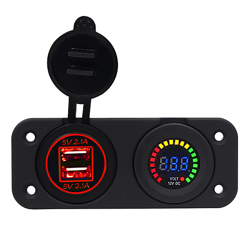 5V Car Charger / Center Console 4.2A with Aperture Dual USB Red / Blue / Green 12V Color Screen Voltmeter / IP65
5V Car Charger / Center Console 4.2A with Aperture Dual USB Red / Blue / Green 12V Color Screen Voltmeter / IP65