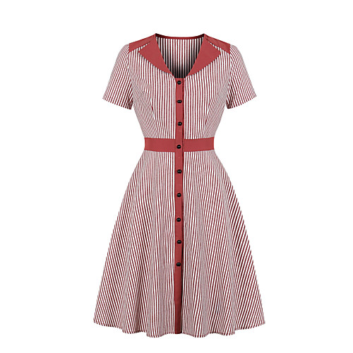 Women's A Line Dress Midi Dress Blue Wine Green Short Sleeve Striped V Neck S M L XL XXL
Women's A Line Dress Midi Dress Blue Wine Green Short Sleeve Striped V Neck S M L XL XXL