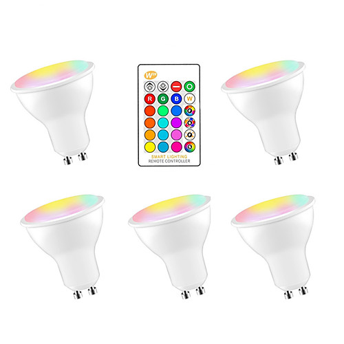 5pcs 5 W LED Smart Bulbs 350 lm GU10 E26 / E27 3 LED Beads SMD 5050 Smart Dimmable Party RGBW 85-265 V
5pcs 5 W LED Smart Bulbs 350 lm GU10 E26 / E27 3 LED Beads SMD 5050 Smart Dimmable Party RGBW 85-265 V