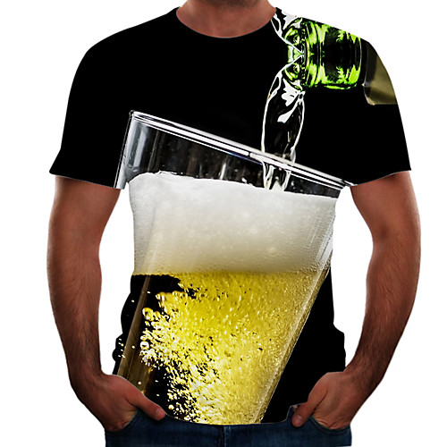 Men's T shirt Shirt Color Block 3D Beer Plus Size Short Sleeve Going out Tops Basic Round Neck Yellow
Men's T shirt Shirt Color Block 3D Beer Plus Size Short Sleeve Going out Tops Basic Round Neck Yellow