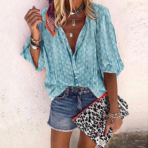 Women's Plus Size Blouse Shirt Polka Dot Pattern Sexy Long Sleeve Patchwork Print Shirt Collar Boho Tops Blue Purple Red
Women's Plus Size Blouse Shirt Polka Dot Pattern Sexy Long Sleeve Patchwork Print Shirt Collar Boho Tops Blue Purple Red
