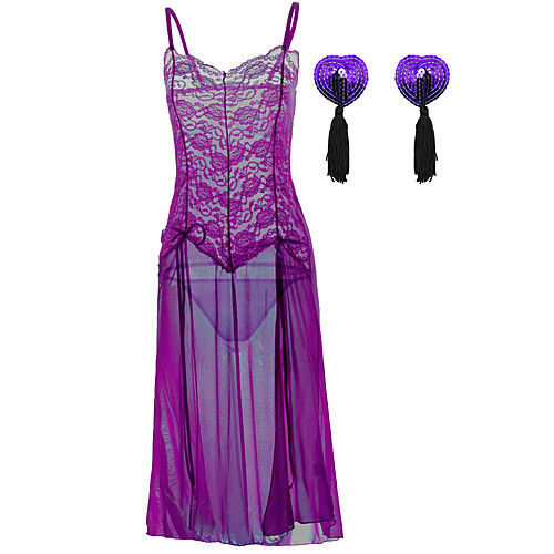 Women's Sequins Tassel Fringe Mesh Plus Size Erotic Suits Nightwear Solid Colored Purple / Black S M L / Lace / Deep V / Lace
Women's Sequins Tassel Fringe Mesh Plus Size Erotic Suits Nightwear Solid Colored Purple / Black S M L / Lace / Deep V / Lace