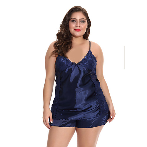Women's Backless Cut Out Lace Plus Size Sexy Suits Nightwear Solid Colored Navy Blue XL XXL 3XL / Bow / Deep V / Bow
Women's Backless Cut Out Lace Plus Size Sexy Suits Nightwear Solid Colored Navy Blue XL XXL 3XL / Bow / Deep V / Bow