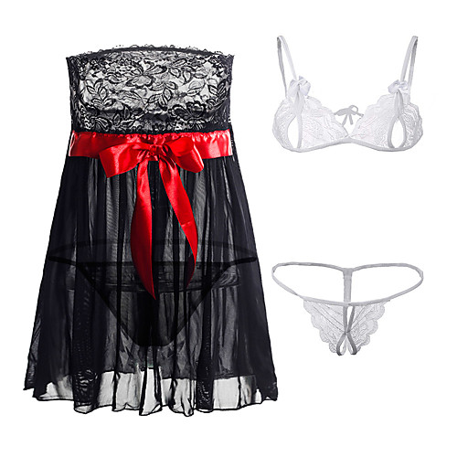 Women's Lace / Cut Out / Bow Erotic Suits Nightwear Color Block Red White Black S M L
Women's Lace / Cut Out / Bow Erotic Suits Nightwear Color Block Red White Black S M L