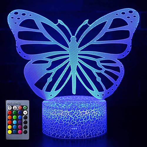 Butterfly 3D LED Night Light Lamps Optical Illusion Lamp 16 Colors Touch Xmas Decoration Lighting Table Desk Visual Lamp for Home Decoration and Kiddie Kids Children Family Holiday GIFS (Butterfly)
Butterfly 3D LED Night Light Lamps Optical Illusion Lamp 16 Colors Touch Xmas Decoration Lighting Table Desk Visual Lamp for Home Decoration and Kiddie Kids Children Family Holiday GIFS (Butterfly)