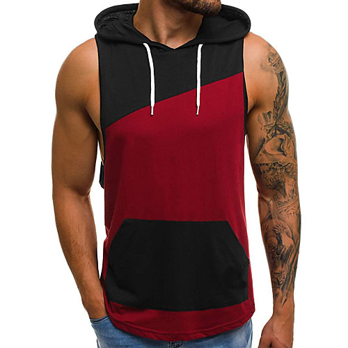 Men's Tank Top Shirt Color Block Sleeveless Daily Tops Cotton Basic Hooded White Wine / Sports
Men's Tank Top Shirt Color Block Sleeveless Daily Tops Cotton Basic Hooded White Wine / Sports