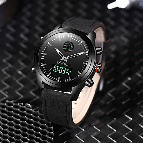 Men's Sport Watch Quartz Genuine Leather 30 m Water Resistant / Waterproof Chronograph Noctilucent Analog - Digital Fashion Cool - Black / Silver Silver Brown One Year Battery Life
Men's Sport Watch Quartz Genuine Leather 30 m Water Resistant / Waterproof Chronograph Noctilucent Analog - Digital Fashion Cool - Black / Silver Silver Brown One Year Battery Life