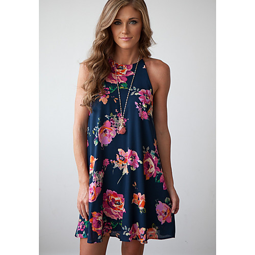 Women's Shift Dress Short Mini Dress Blue Sleeveless Floral Round Neck S M L XL XXL
Women's Shift Dress Short Mini Dress Blue Sleeveless Floral Round Neck S M L XL XXL