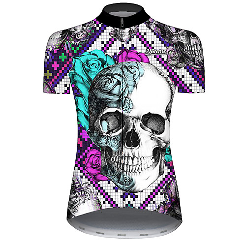 21Grams Women's Short Sleeve Cycling Jersey Summer BlackWhite Plaid Checkered Sugar Skull Skull Bike Jersey Top Mountain Bike MTB Road Bike Cycling UV Resistant Quick Dry Breathable Sports Clothing
21Grams Women's Short Sleeve Cycling Jersey Summer BlackWhite Plaid Checkered Sugar Skull Skull Bike Jersey Top Mountain Bike MTB Road Bike Cycling UV Resistant Quick Dry Breathable Sports Clothing