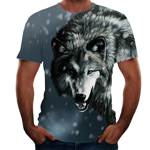 Men's T shirt Color Block 3D Animal Plus Size Short Sleeve Going out Tops Basic Gray
Men's T shirt Color Block 3D Animal Plus Size Short Sleeve Going out Tops Basic Gray