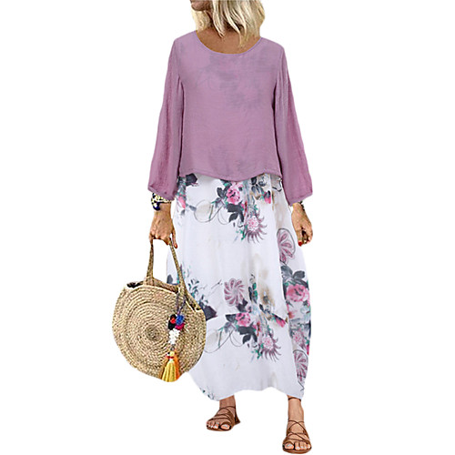 Women's Loose Maxi long Dress Purple Long Sleeve Print Round Neck Hot Loose XL XXL 3XL 4XL
Women's Loose Maxi long Dress Purple Long Sleeve Print Round Neck Hot Loose XL XXL 3XL 4XL