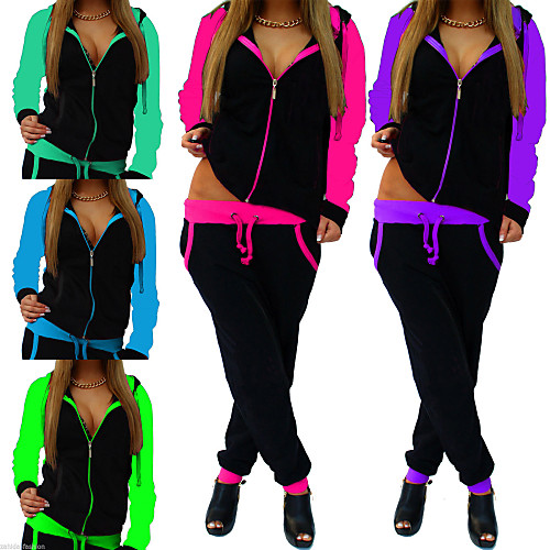 Women's 2 Piece Full Zip Tracksuit Sweatsuit Jogging Suit Street Casual Long Sleeve Moisture Wicking Quick Dry Breathable Running Active Training Jogging Sportswear Green / Black fluorescent green
Women's 2 Piece Full Zip Tracksuit Sweatsuit Jogging Suit Street Casual Long Sleeve Moisture Wicking Quick Dry Breathable Running Active Training Jogging Sportswear Green / Black fluorescent green