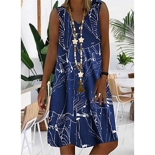 Women's Shift Dress Knee Length Dress Blue Black Red Sleeveless Print Geometric Print V Neck Hot Loose S M L XL XXL 3XL
Women's Shift Dress Knee Length Dress Blue Black Red Sleeveless Print Geometric Print V Neck Hot Loose S M L XL XXL 3XL