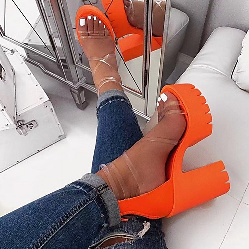 Women's Sandals Clear Transparent PVC Chunky Heel Open Toe Block Heel Sandals Daily PU Black Orange
Women's Sandals Clear Transparent PVC Chunky Heel Open Toe Block Heel Sandals Daily PU Black Orange