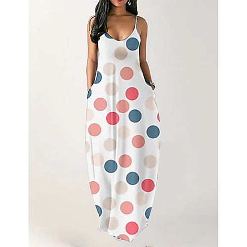 Women's Strap Dress Maxi long Dress Blue Yellow White Sleeveless Polka Dot Elegant S M L XL XXL
Women's Strap Dress Maxi long Dress Blue Yellow White Sleeveless Polka Dot Elegant S M L XL XXL