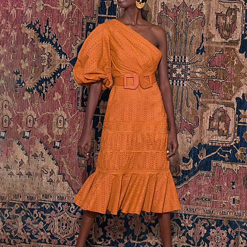 Sheath / Column Boho Maxi Holiday Cocktail Party Dress One Shoulder 3/4 Length Sleeve Knee Length Cotton with Sash / Ribbon 2020
Sheath / Column Boho Maxi Holiday Cocktail Party Dress One Shoulder 3/4 Length Sleeve Knee Length Cotton with Sash / Ribbon 2020