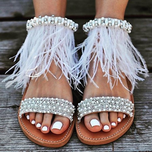 Women's Sandals / Flats Flat Sandal Summer Flat Heel Open Toe Beach Boho Daily Feather PU Brown
Women's Sandals / Flats Flat Sandal Summer Flat Heel Open Toe Beach Boho Daily Feather PU Brown