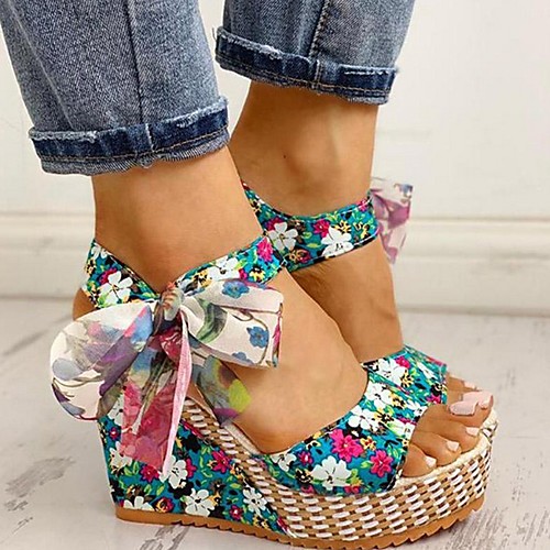 Women's Sandals Wedge Sandals Summer Wedge Heel Open Toe Daily PU Black / Red / Blue
Women's Sandals Wedge Sandals Summer Wedge Heel Open Toe Daily PU Black / Red / Blue