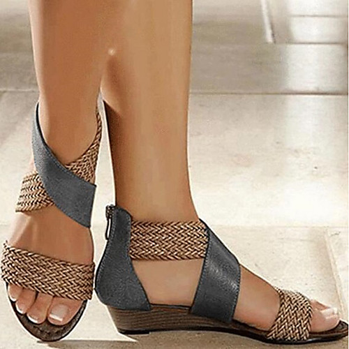 Women's Sandals Boho Bohemia Beach Wedge Sandals Comfort Shoes Wedge Heel Peep Toe Wedge Sandals Daily PU Summer Blue Burgundy Black
Women's Sandals Boho Bohemia Beach Wedge Sandals Comfort Shoes Wedge Heel Peep Toe Wedge Sandals Daily PU Summer Blue Burgundy Black