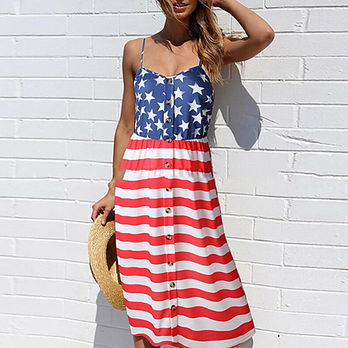Women's A Line Dress - Sleeveless Flag Summer Street chic 2020 Red S M L XL XXL
Women's A Line Dress - Sleeveless Flag Summer Street chic 2020 Red S M L XL XXL