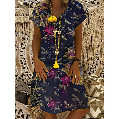 Women's A Line Dress - Short Sleeves Floral Patchwork Summer V Neck Casual Vintage Daily Belt Not Included Oversized 2020 White Black Beige S M L XL XXL XXXL
Women's A Line Dress - Short Sleeves Floral Patchwork Summer V Neck Casual Vintage Daily Belt Not Included Oversized 2020 White Black Beige S M L XL XXL XXXL