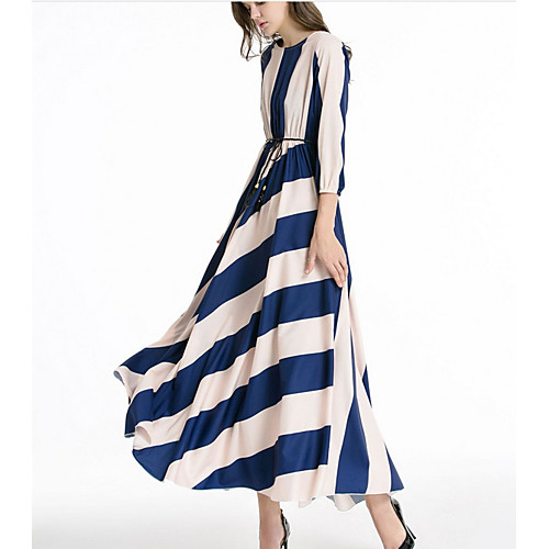Women's Maxi A Line Dress - Long Sleeve Striped Summer Formal 2020 Blue S M L XL XXL XXXL XXXXL
Women's Maxi A Line Dress - Long Sleeve Striped Summer Formal 2020 Blue S M L XL XXL XXXL XXXXL