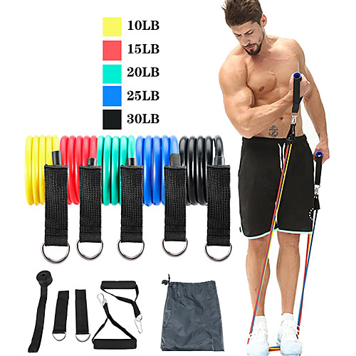 Resistance Band Set 11 pcs 5 Stackable Exercise Bands Door Anchor Legs Ankle Straps Sports TPE Gym Workout Pilates Exercise & Fitness Heavy-duty Carabiner Adjustable Durable Resistance Training
Resistance Band Set 11 pcs 5 Stackable Exercise Bands Door Anchor Legs Ankle Straps Sports TPE Gym Workout Pilates Exercise & Fitness Heavy-duty Carabiner Adjustable Durable Resistance Training