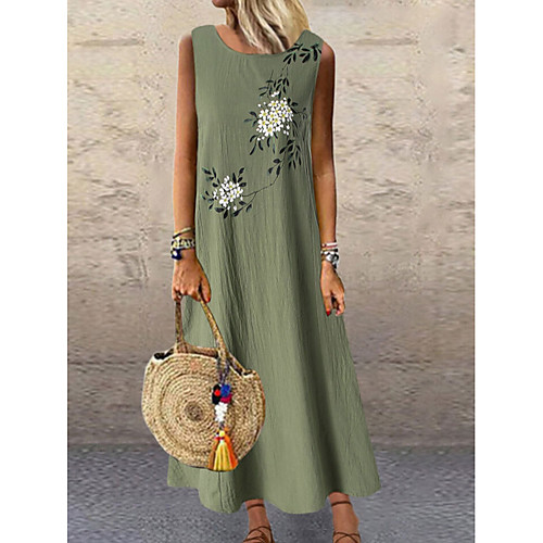 Women's Shift Dress Maxi long Dress Gray Green Sleeveless Floral Print Summer Round Neck Hot Casual Holiday Loose 2021 M L XL XXL 3XL 4XL 5XL / Plus Size / Cotton / Plus Size / Cotton
Women's Shift Dress Maxi long Dress Gray Green Sleeveless Floral Print Summer Round Neck Hot Casual Holiday Loose 2021 M L XL XXL 3XL 4XL 5XL / Plus Size / Cotton / Plus Size / Cotton