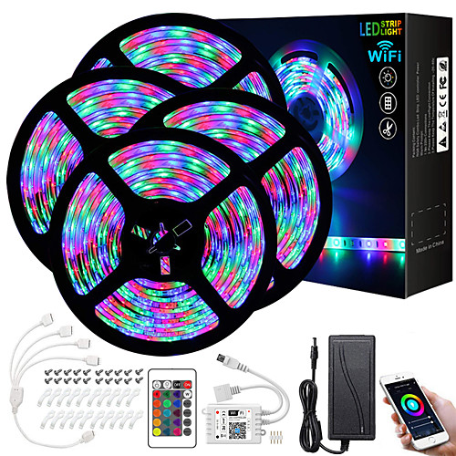 20M(4x5M) LED Light Strips RGB Tiktok Lights Waterproof Intelligent Dimming App Control Flexible 2835 SMD IR 24 Key Controller with Installation Package 12V 4A Adapter Kit
20M(4x5M) LED Light Strips RGB Tiktok Lights Waterproof Intelligent Dimming App Control Flexible 2835 SMD IR 24 Key Controller with Installation Package 12V 4A Adapter Kit