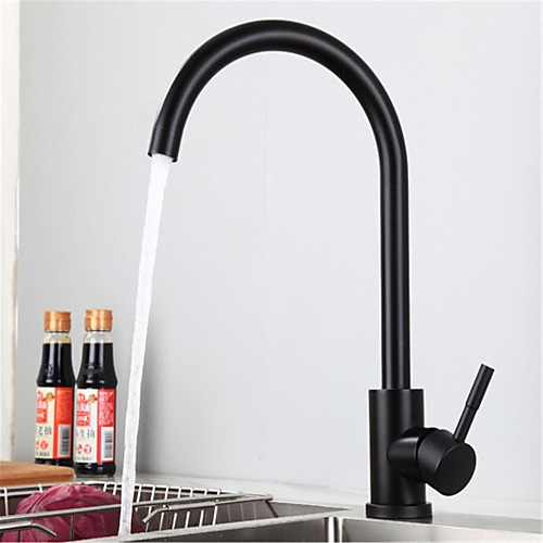 Stainless Steel Kitchen Faucet,Black Baking Paint Rotatable Sink Washing Basin Faucet with Hot and Cold Water Switch
Stainless Steel Kitchen Faucet,Black Baking Paint Rotatable Sink Washing Basin Faucet with Hot and Cold Water Switch