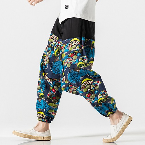 Men's Sporty Chinoiserie Loose Bloomers Pants - Animal Drawstring Comfort Cotton White Blue Dusty Blue US32 / UK32 / EU40 / US34 / UK34 / EU42
Men's Sporty Chinoiserie Loose Bloomers Pants - Animal Drawstring Comfort Cotton White Blue Dusty Blue US32 / UK32 / EU40 / US34 / UK34 / EU42