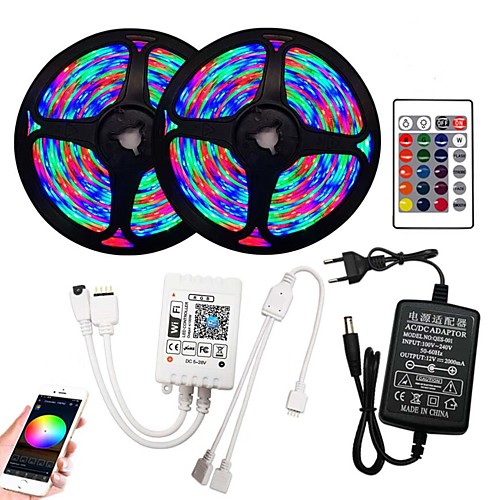 2x5M Flexible LED Strip Lights RGB Tiktok Lights Remote Controls 540 LEDs SMD2835 8mm 1 x 12V 2A Adapter WiFi Controller 1 set RGB Change Christmas New Year's Cuttable Party Decorative
2x5M Flexible LED Strip Lights RGB Tiktok Lights Remote Controls 540 LEDs SMD2835 8mm 1 x 12V 2A Adapter WiFi Controller 1 set RGB Change Christmas New Year's Cuttable Party Decorative