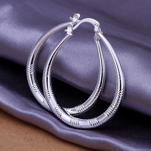 Women's Hoop Earrings Ball Earrings Classic Luxury Classic Earrings Jewelry Silver For Party Evening Gift Formal Date 1 Pair
Women's Hoop Earrings Ball Earrings Classic Luxury Classic Earrings Jewelry Silver For Party Evening Gift Formal Date 1 Pair