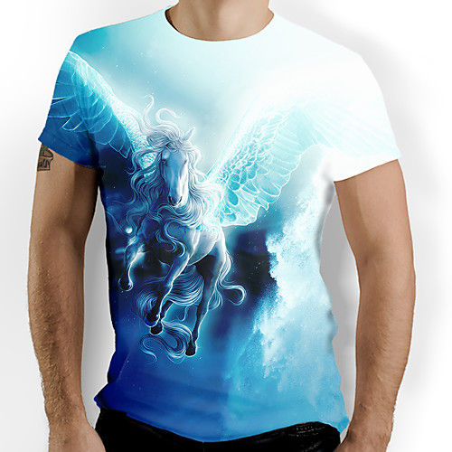 Men's T shirt Shirt Graphic Animal Short Sleeve Daily Tops Basic Elegant Round Neck Blue
Men's T shirt Shirt Graphic Animal Short Sleeve Daily Tops Basic Elegant Round Neck Blue