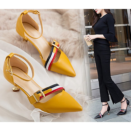 Women's Heels Spring & Summer Stiletto Heel Pointed Toe Daily Solid Colored PU Black / Yellow / Beige
Women's Heels Spring & Summer Stiletto Heel Pointed Toe Daily Solid Colored PU Black / Yellow / Beige