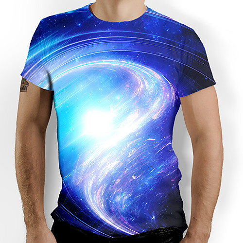 Men's T shirt Shirt Galaxy Graphic Optical Illusion Print Short Sleeve Daily Tops Round Neck Blue
Men's T shirt Shirt Galaxy Graphic Optical Illusion Print Short Sleeve Daily Tops Round Neck Blue