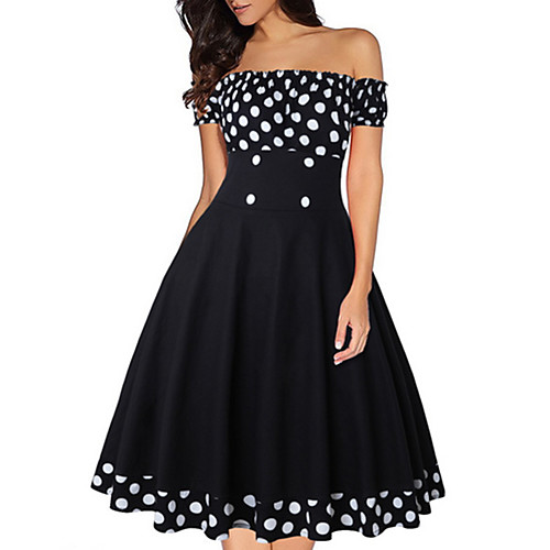 Women's A Line Dress - Short Sleeves Polka Dot Summer Off Shoulder Work 2020 Black S M L XL XXL XXXL
Women's A Line Dress - Short Sleeves Polka Dot Summer Off Shoulder Work 2020 Black S M L XL XXL XXXL