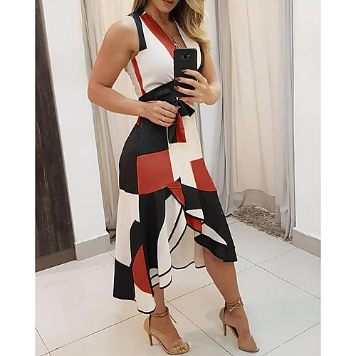 Women's Sheath Dress Midi Dress Blue Yellow Red Brown Sleeveless Color Block Geometric Summer V Neck Hot Elegant Slim 2021 S M L XL XXL 3XL
Women's Sheath Dress Midi Dress Blue Yellow Red Brown Sleeveless Color Block Geometric Summer V Neck Hot Elegant Slim 2021 S M L XL XXL 3XL